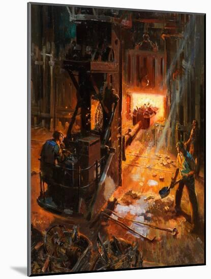 Into the Mouth of Hell (Oil on Board)-Terence Cuneo-Mounted Giclee Print