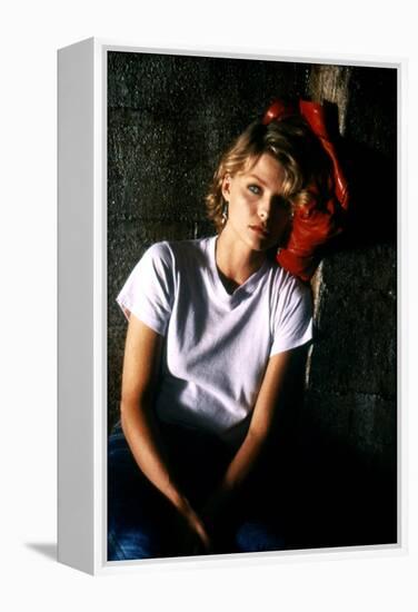 INTO THE NIGHT, 1984 directed by JOHN LANDIS Michelle Pfeiffer (photo)-null-Framed Stretched Canvas