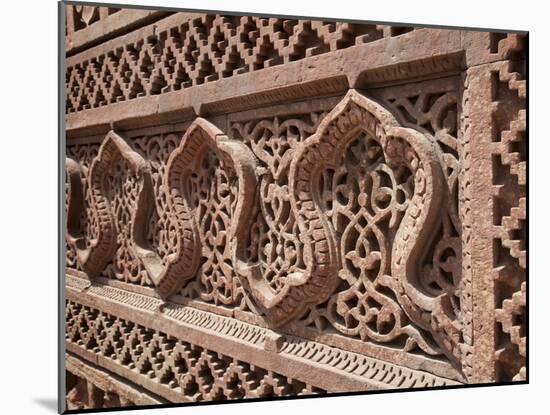 Intricate Carving, Qutb Complex, Delhi, India, Asia-Martin Child-Mounted Photographic Print