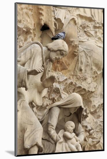 Intricate Carvings on the Nativity Facade of the Sagrada Familia in the Heart of Barcelona, Spain-Paul Dymond-Mounted Photographic Print
