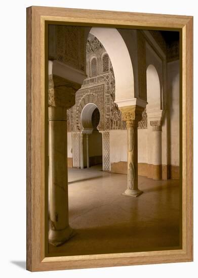 Intricate Islamic Design at Medersa Ben Youssef-Simon Montgomery-Framed Premier Image Canvas