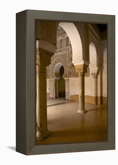 Intricate Islamic Design at Medersa Ben Youssef-Simon Montgomery-Framed Premier Image Canvas