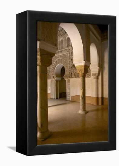 Intricate Islamic Design at Medersa Ben Youssef-Simon Montgomery-Framed Premier Image Canvas