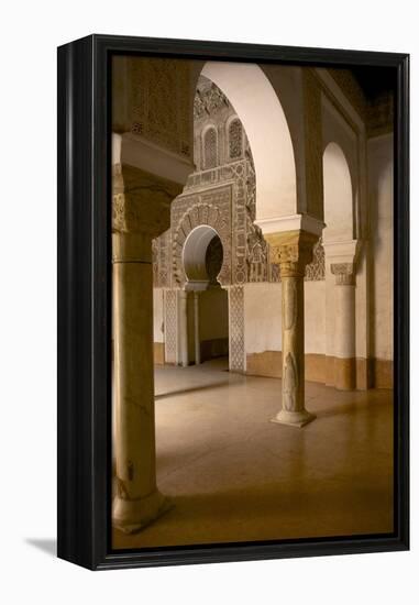 Intricate Islamic Design at Medersa Ben Youssef-Simon Montgomery-Framed Premier Image Canvas