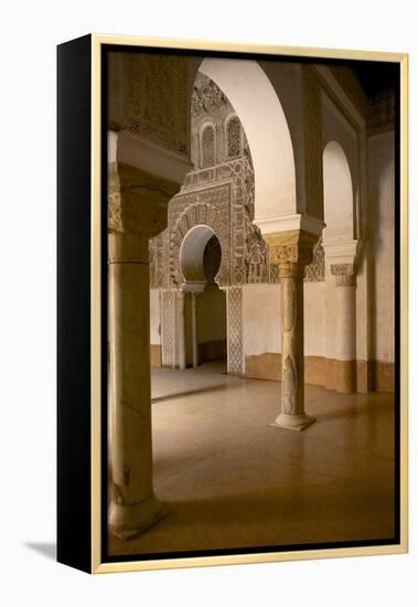 Intricate Islamic Design at Medersa Ben Youssef-Simon Montgomery-Framed Premier Image Canvas