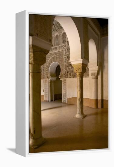 Intricate Islamic Design at Medersa Ben Youssef-Simon Montgomery-Framed Premier Image Canvas
