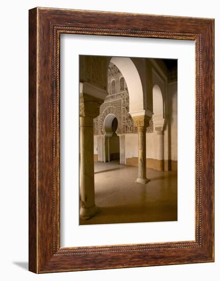 Intricate Islamic Design at Medersa Ben Youssef-Simon Montgomery-Framed Photographic Print