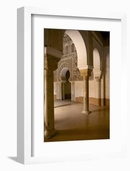 Intricate Islamic Design at Medersa Ben Youssef-Simon Montgomery-Framed Photographic Print