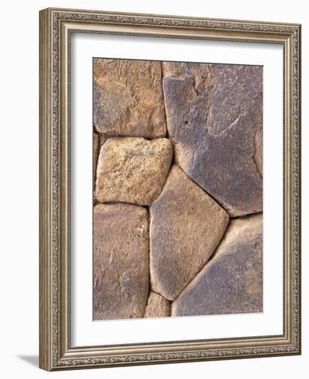 Intricate Rock Wall Detail, Ollantaytambo, Peru-Claudia Adams-Framed Photographic Print