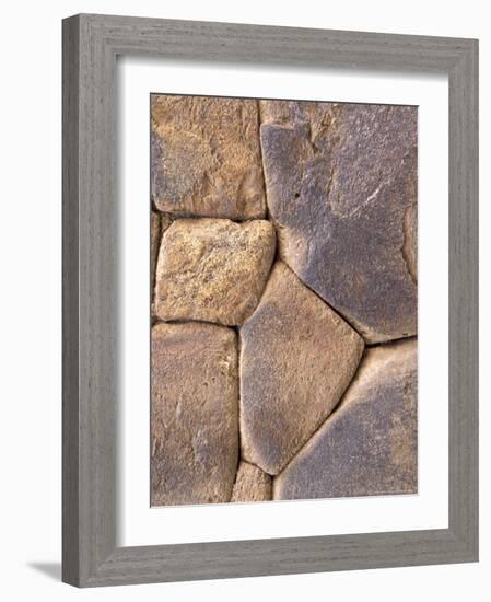 Intricate Rock Wall Detail, Ollantaytambo, Peru-Claudia Adams-Framed Photographic Print