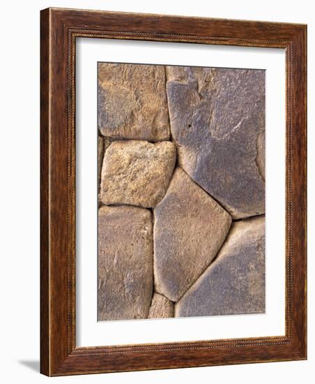 Intricate Rock Wall Detail, Ollantaytambo, Peru-Claudia Adams-Framed Photographic Print