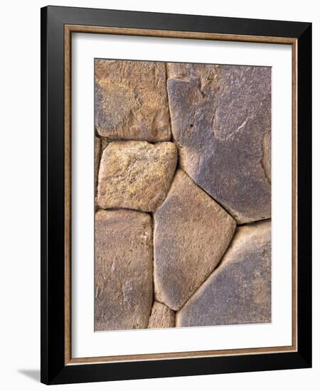 Intricate Rock Wall Detail, Ollantaytambo, Peru-Claudia Adams-Framed Photographic Print