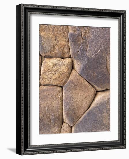 Intricate Rock Wall Detail, Ollantaytambo, Peru-Claudia Adams-Framed Photographic Print