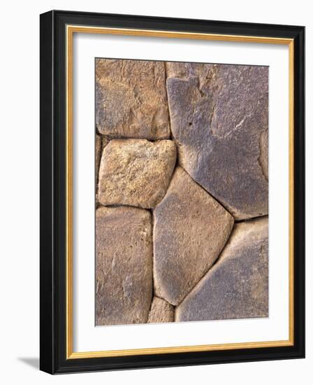 Intricate Rock Wall Detail, Ollantaytambo, Peru-Claudia Adams-Framed Photographic Print