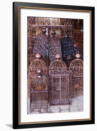 Intricately Crafted Bird Cages in Souk Addadine (Metalworkers Souk)-Martin Child-Framed Photographic Print