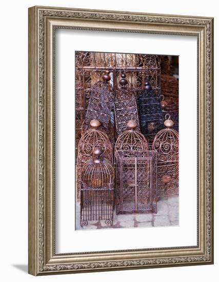 Intricately Crafted Bird Cages in Souk Addadine (Metalworkers Souk)-Martin Child-Framed Photographic Print