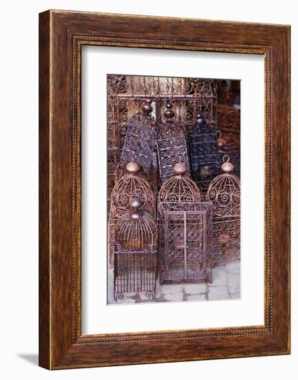 Intricately Crafted Bird Cages in Souk Addadine (Metalworkers Souk)-Martin Child-Framed Photographic Print
