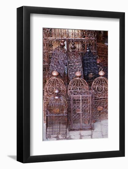 Intricately Crafted Bird Cages in Souk Addadine (Metalworkers Souk)-Martin Child-Framed Photographic Print