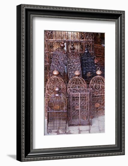 Intricately Crafted Bird Cages in Souk Addadine (Metalworkers Souk)-Martin Child-Framed Photographic Print