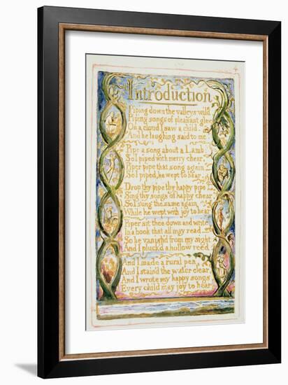 Introduction to Songs of Experience: Plate 30 from Songs of Innocence and of Experience C.1815-26-William Blake-Framed Premium Giclee Print