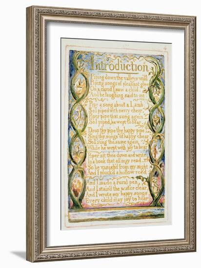 Introduction to Songs of Experience: Plate 30 from Songs of Innocence and of Experience C.1815-26-William Blake-Framed Giclee Print