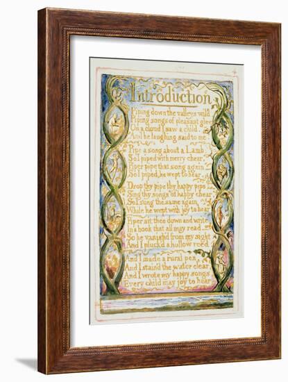 Introduction to Songs of Experience: Plate 30 from Songs of Innocence and of Experience C.1815-26-William Blake-Framed Giclee Print