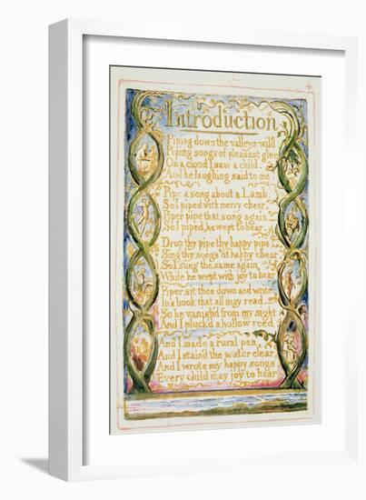 Introduction to Songs of Experience: Plate 30 from Songs of Innocence and of Experience C.1815-26-William Blake-Framed Giclee Print