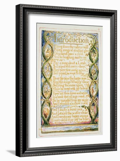 Introduction to Songs of Experience: Plate 30 from Songs of Innocence and of Experience C.1815-26-William Blake-Framed Giclee Print