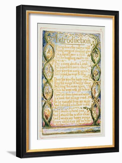 Introduction to Songs of Experience: Plate 30 from Songs of Innocence and of Experience C.1815-26-William Blake-Framed Giclee Print