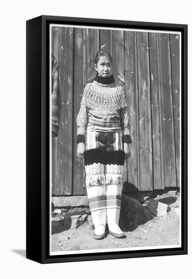Inuit Girl Posing-Angelo Cozzi-Framed Premier Image Canvas