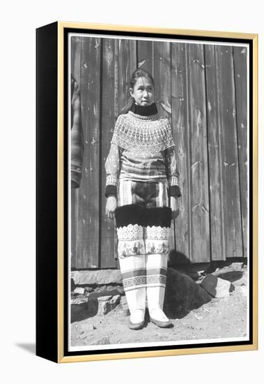 Inuit Girl Posing-Angelo Cozzi-Framed Premier Image Canvas