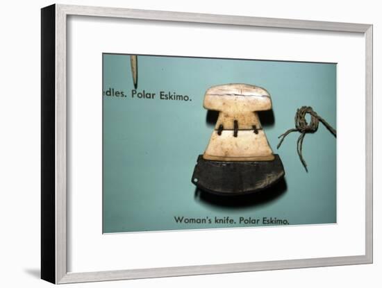 Inuit, Polar Eskimo or Inughuit, Woman's knife in Bone and steel-Unknown-Framed Giclee Print