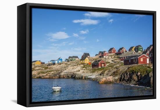 Inuit Village, Ittoqqortoormiit, Scoresbysund, Northeast Greenland, Polar Regions-Michael Nolan-Framed Premier Image Canvas