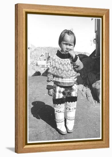 Inuit Young Girl Posing-Angelo Cozzi-Framed Premier Image Canvas