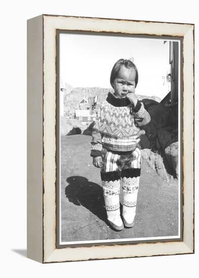 Inuit Young Girl Posing-Angelo Cozzi-Framed Premier Image Canvas