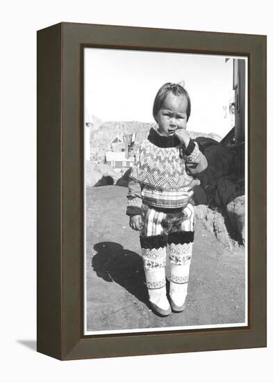 Inuit Young Girl Posing-Angelo Cozzi-Framed Premier Image Canvas