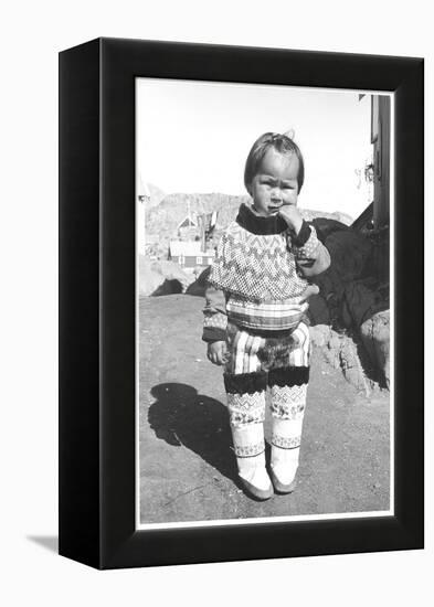 Inuit Young Girl Posing-Angelo Cozzi-Framed Premier Image Canvas