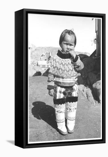 Inuit Young Girl Posing-Angelo Cozzi-Framed Premier Image Canvas