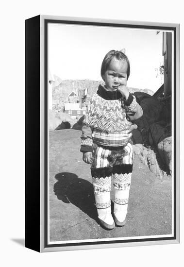 Inuit Young Girl Posing-Angelo Cozzi-Framed Premier Image Canvas