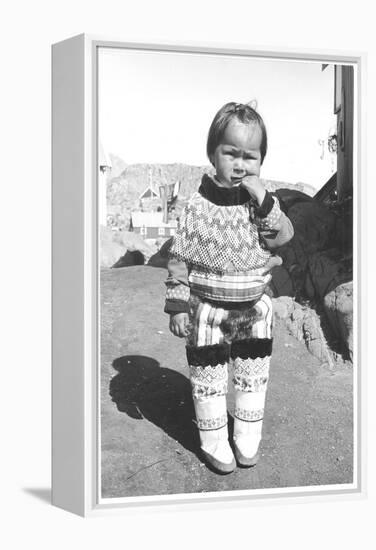 Inuit Young Girl Posing-Angelo Cozzi-Framed Premier Image Canvas