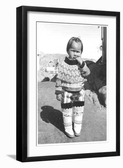 Inuit Young Girl Posing-Angelo Cozzi-Framed Giclee Print