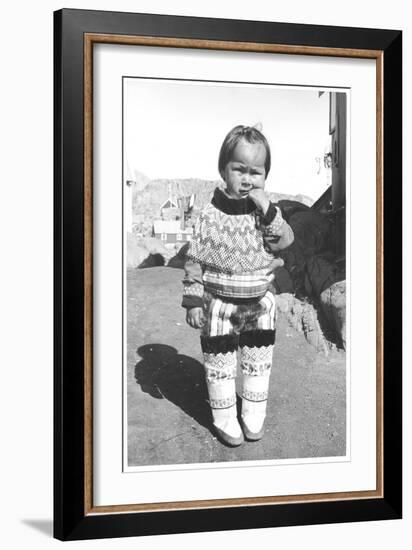 Inuit Young Girl Posing-Angelo Cozzi-Framed Giclee Print