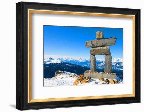 Inukshuk at Whistler Mountain-null-Framed Art Print