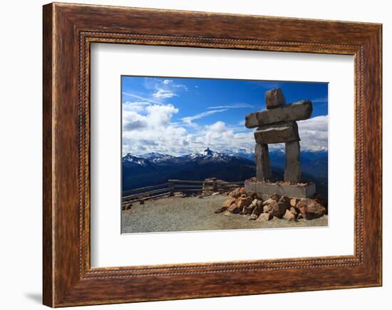 Inukshuk atop Mount Whistler-null-Framed Premium Giclee Print