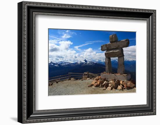 Inukshuk atop Mount Whistler-null-Framed Premium Giclee Print