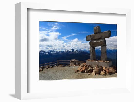 Inukshuk atop Mount Whistler-null-Framed Premium Giclee Print