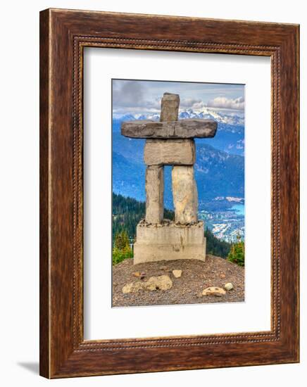 Inukshuk atop WhistlerMountain-null-Framed Premium Giclee Print