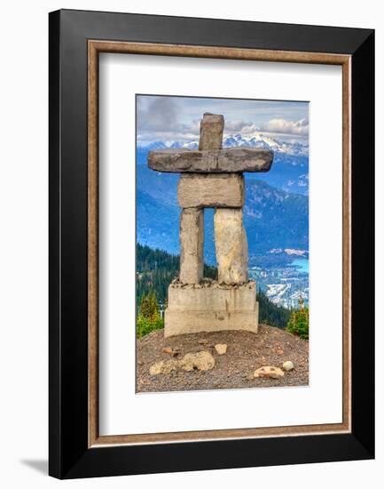 Inukshuk atop WhistlerMountain-null-Framed Premium Giclee Print