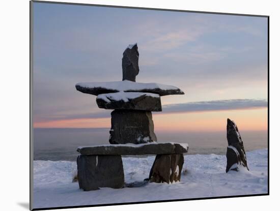 Inukshuk, Inuit Stone Landmark, Churchill, Hudson Bay, Manitoba, Canada-Thorsten Milse-Mounted Photographic Print
