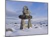 Inukshuk Marker at Aupalaqtuq Point, Cape Dorset, Baffin Island, Canadian Arctic, Canada-Alison Wright-Mounted Photographic Print